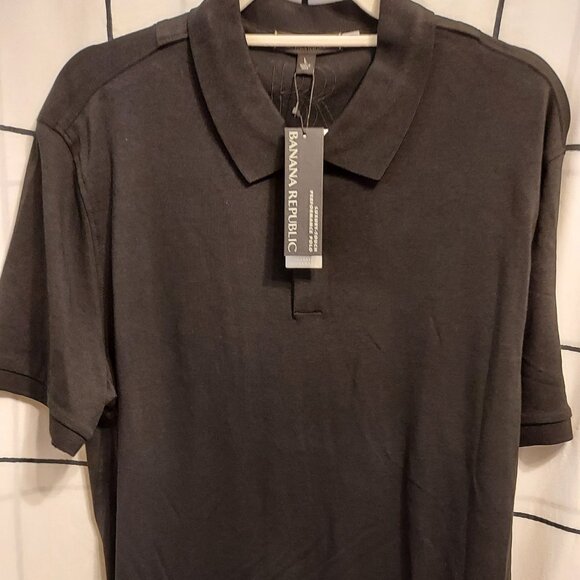 Banana Republic Luxury Touch Performance Black NWT Men’s L Polo - Picture 1 of 16